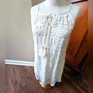 Lily Rose 🌹 Size Small White Lace Tassle Dress